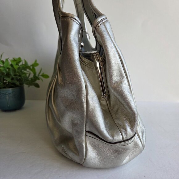 EUC Coach Ergo Metallic Silver Kisslock Bag (#12831) - Picture 3 of 12